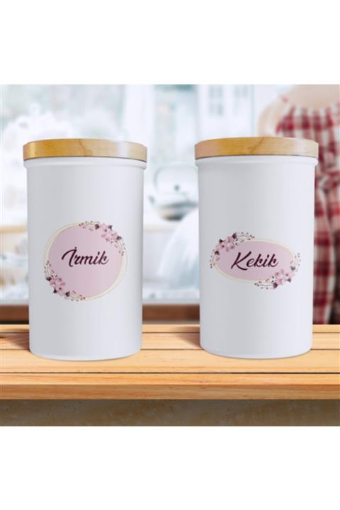 colortouch 60 Adet Mutfak Pembe Baharat-bakliyat Sticker-kavanoz Etiketi