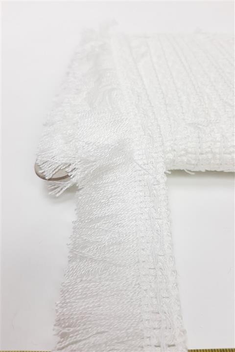 Hayalperest boncuk Beyaz Ip Püskül Saçak Şerit 5 Cm