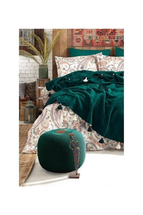 İyi Geceler İstanbul Boho Chic Yeşil Battaniye Takımı