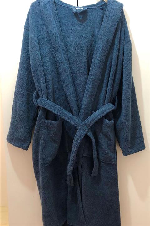 Gal Letto Pamuklu Ihracat Fazlası Kapüşonlu Bornoz