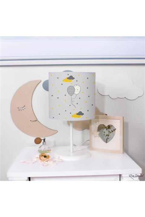 Moonstar Online Bulut Balon Gri Çocuk Odası Abajur