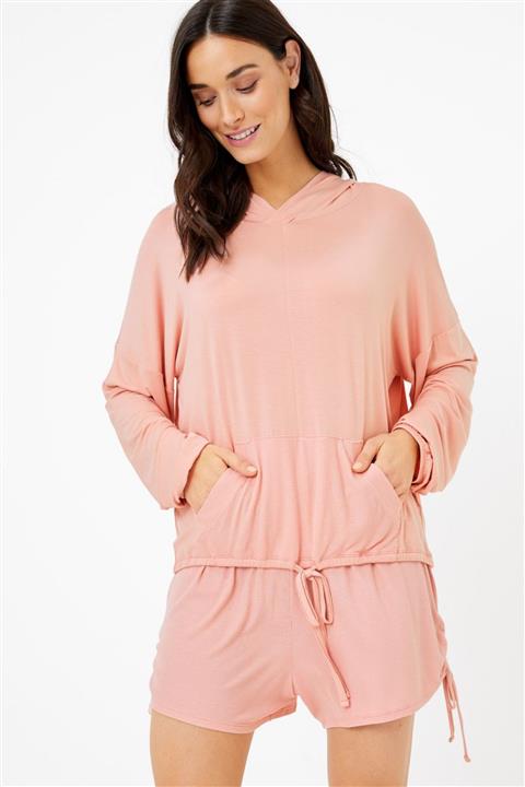 Marks & Spencer Kadın Pembe Yanları Bağcıklı Şort Pijama T37003361S