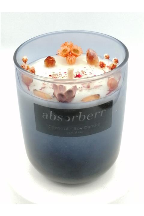 ABSORBERR Blue 270 Ml - Citrine Enerji Taşlı - Soya & Coconut Mumu - Jasminum (yasemin)