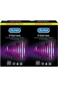 Durex Intense Prezervatif, 40’lı Ekonomik Avantaj Paket (2 X 20 Adet)