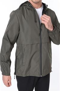 GHASSY CO. Erkek Rüzgarlık/yağmurluk Outdoor Yırtmaç Detaylı Mevsimlik Haki Spor Ceket