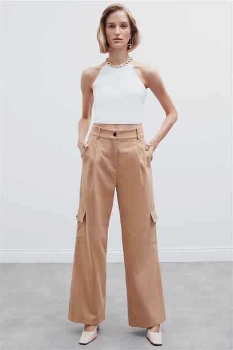 Perspective Amber Deve Tüyü Kargo Pantolon