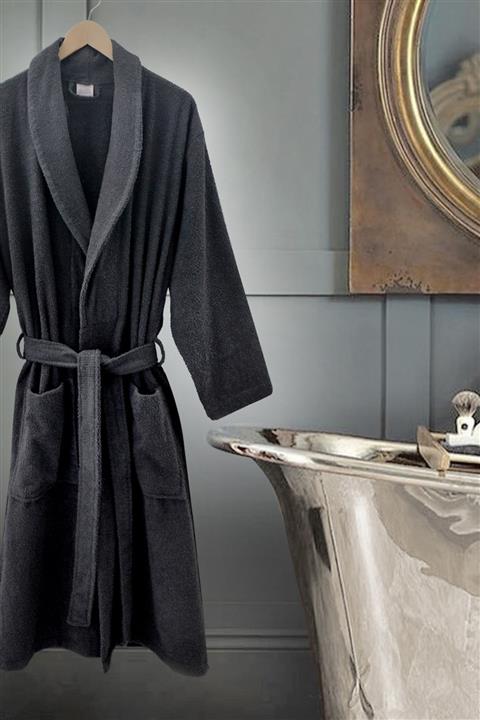 Daylife Unisex Pamuklu Şalyaka S-m Antrasit Bukle Bornoz