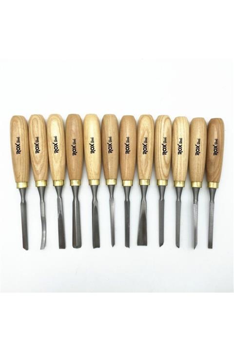 Rox Wood 8 Parça Ahşap Kutulu Torna Kalemi Seti