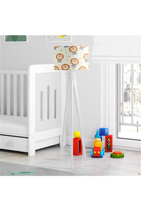 Çekirdek Home Mavi Giysili Aslan Çocuk Odası Lambader