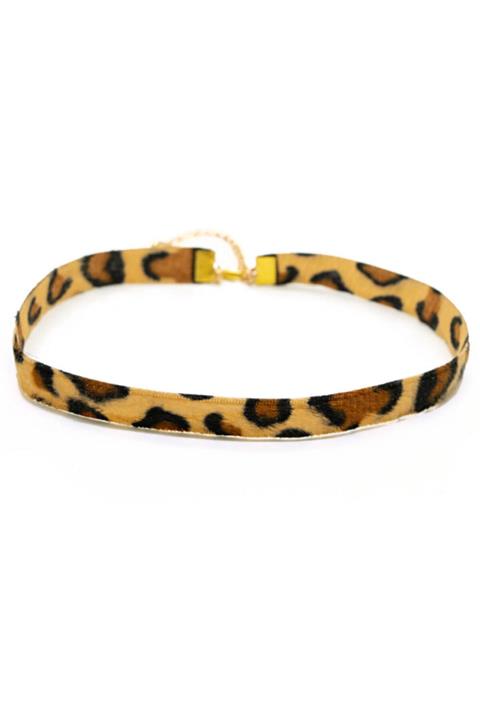 takıperest Leopar Choker Tasma Kolye