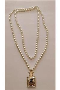 Gigi Jewelleryy Kadın Gold Çelik Gerçek Incili Zirkon Taşlı Kolye