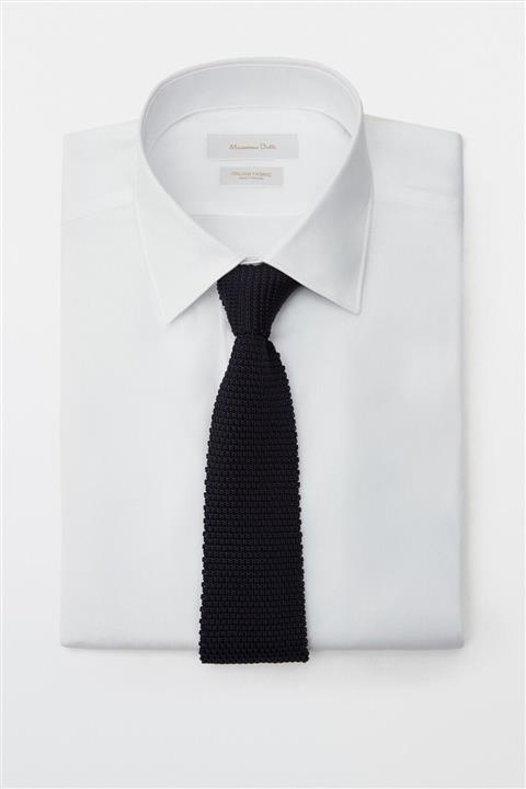 Massimo Dutti Erkek Lacivert Dokuma Kravat 01277707