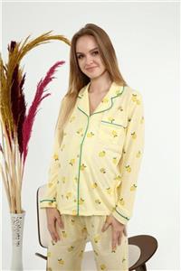 LadyMina Pijama Kadın Sarı Limon Hamile Pijama Takımı