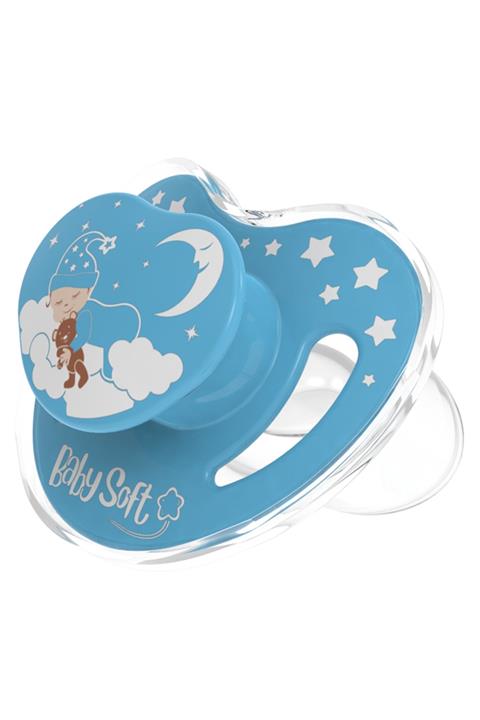 Babysoft Kapaklı Damak Uçlu Mavi Uyku Emziği 0-6 Ay Kız / Erkek