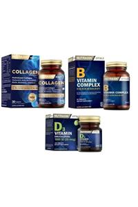 Nutraxin Tip 1 Ve Tip 3 Hidrolize Kolajen Içeren 30 Tablet+d3 Vitamin 1000 Iu 120 Tablet+b Complex 60 Tablet