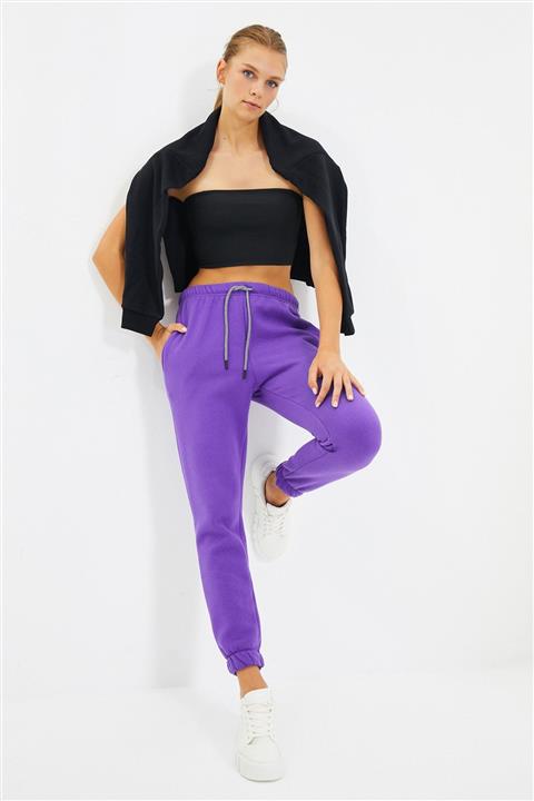 TRENDYOLMİLLA Mor Basic Jogger Örme Şardonlu Eşofman Altı TWOAW22EA0202