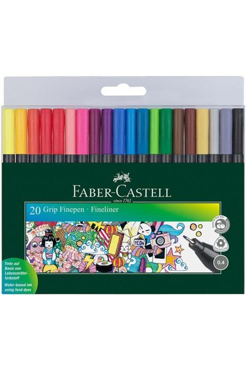 Faber Castell Grip Finepen Ince Uçlu Kalem 0.4 Mm 20 Renk