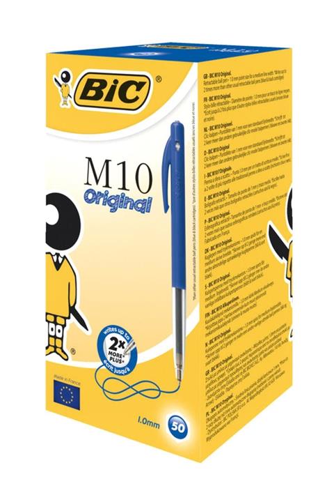 Bic M10 Basmalı Tükenmez Kalem Mavi 50`li Kutu