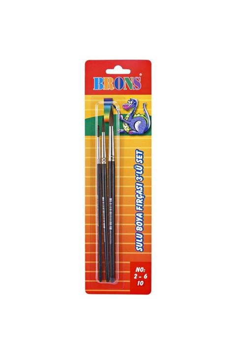 Brons 145 Serisi Sulu Boya Fırçası 3 Lü Set No: 2-6-10