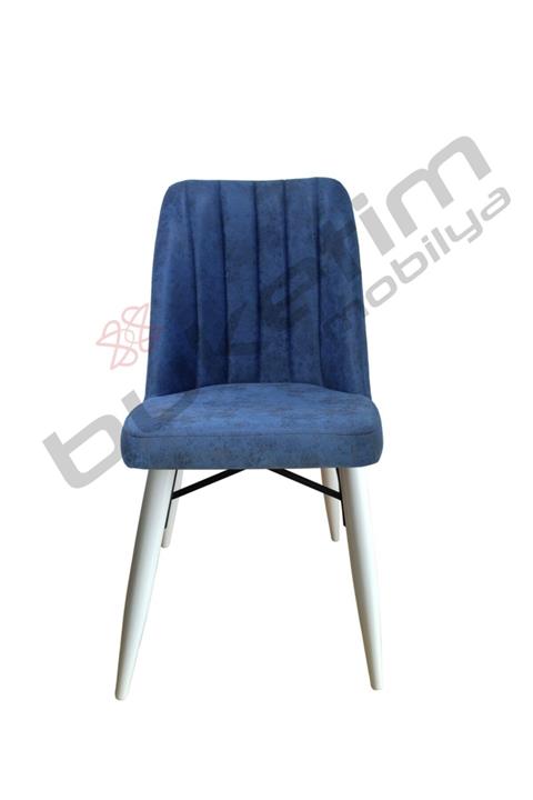 Buketim Mobilya Sandalye 6 Lı Beyaz Ahşap Ayak Kare Gold Cafe Ofis Yemek Odası Sandalyesi