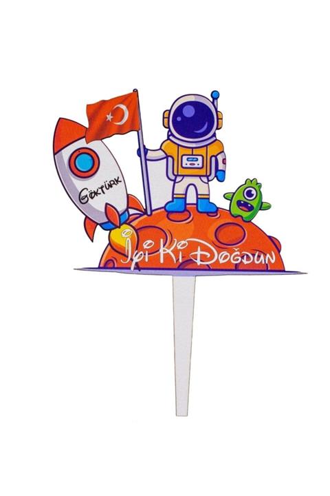 Benim Marifetlerim Uzay Ahşap Pasta Süsü