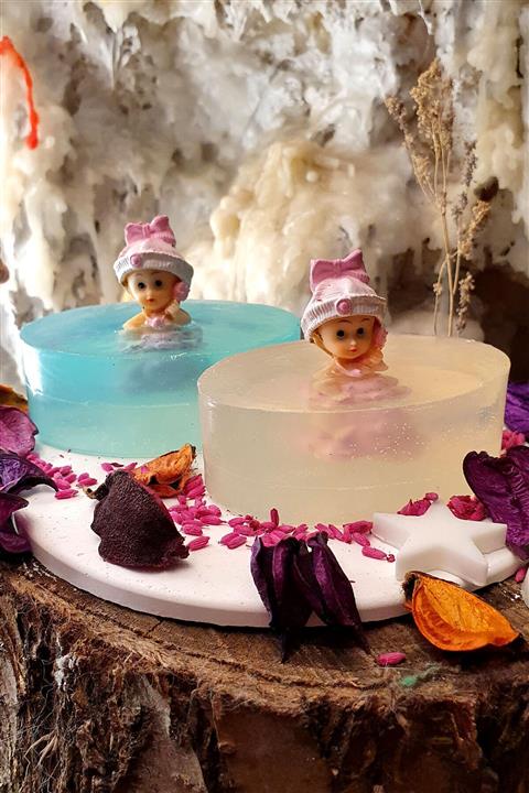FANTASTİK SANAT ATÖLYESİ 2'li Organik %100 Doğal Baby Sabun - Yasemin Ve Vanilya Kokulu - 240 Gram - Oval - 8 X 3 Cm