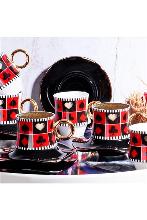 Katre Trade Kosova Iskambil Baskılı 6'lı Fincan Takımı