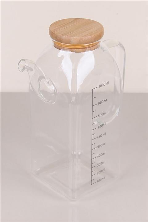 AROW Bambu Kapaklı Cam Kare Yağlık 1000 Ml