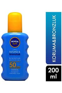 Nivea Sun Koruma & Bronzluk Artırıcı Güneş Spreyi 50 Spf 200 Ml 4005900253750