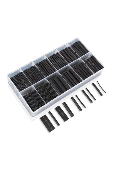 WOZLO Isı Ile Daralan Boru Yalıtım Makaron Set - Siyah - 532 Adet