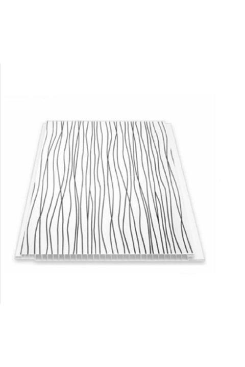 Lambiri Siyah Çizgili Plastik Pvc Duvar - Tavan / 10 Adet 20 Cm X 4 Metre - 8 Metrekare
