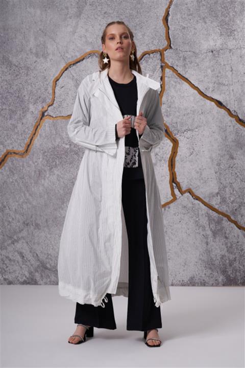 MissWhence Kadın Beyaz Günlük Pardesü 29503