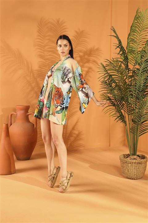 ELAF BEACHWEAR Kadın  Hear Me Roar Kısa Kimono