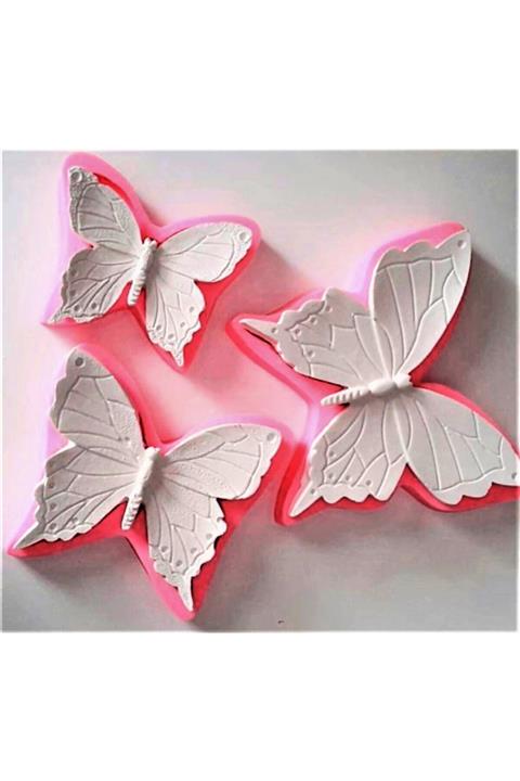 morlalem Üçlü Üç Boy Kelebek Seti Silikon Kalıp K-494