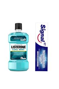 Listerine Cool Mint Ağız Suyu 250 ml Ve Signal Beyazlatıcı Sistem 50 ml Diş Macunu