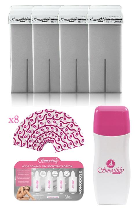 Smoothly 4 Lü Silver Kartuş Roll-on Sir Ağda+kartuş Isıtıcı+tüy Geciktirici Etkili Losyon+ağda Bezi