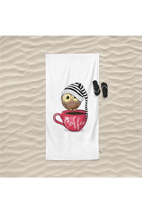 DECOSEW Baykuş Figürlü Plaj Havlusu
