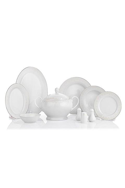 Schafer Alfa 60 Parça 12 Kişilik Yuvarlak Yemek Takımı Platin 03