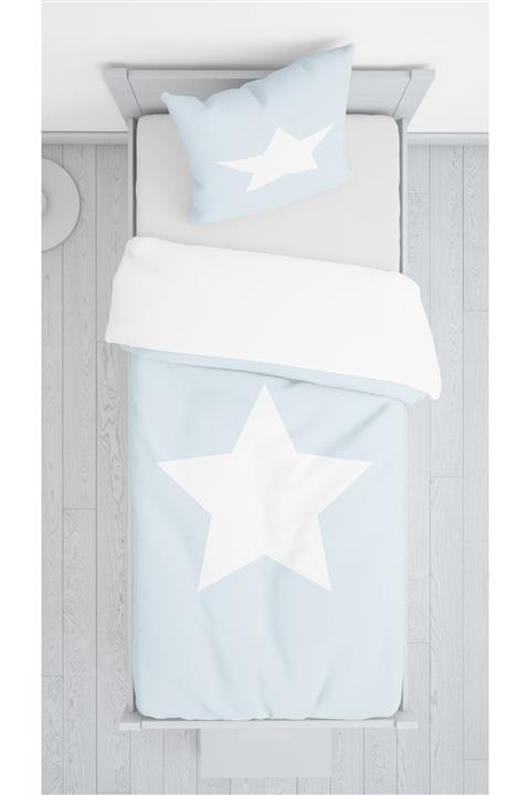 milroma Mavi Zemin Yıldızlı Kadife Dekoratif Örtü 186