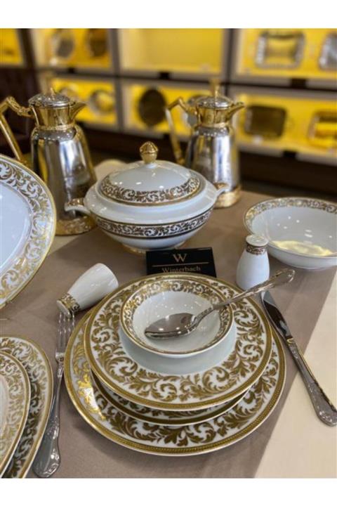 WINTERBACH 60 Parça Kemik Tozu Porselen Yemek Takımı