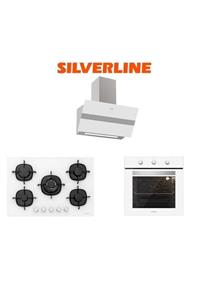 Silverline Beyaz Cam Ankastre Set (3472 Bold 60+CS5365W01+BO6503W01)