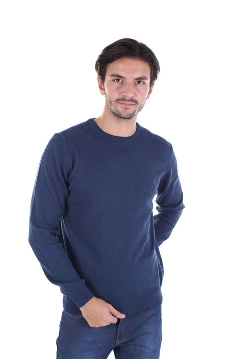 Diandor Erkek Mavi Sıfır Yaka Triko 2025200b