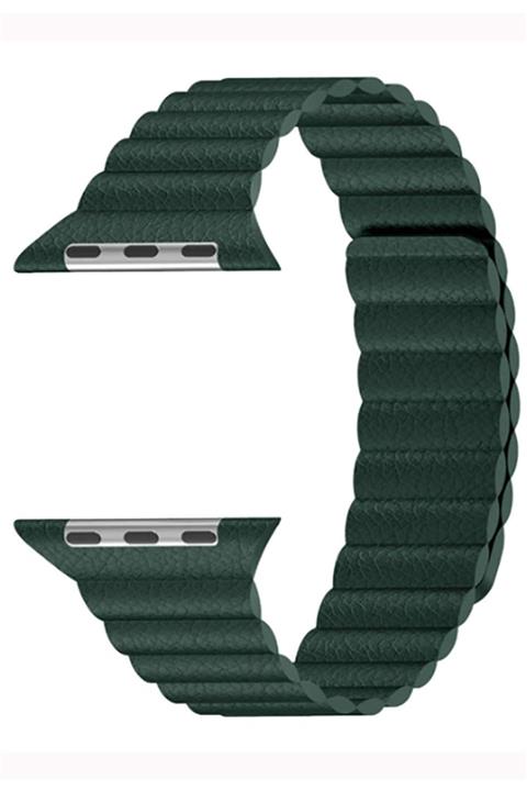 Coverzone Apple Watch Kayış 42 Mm Deri Yeşil Koyu