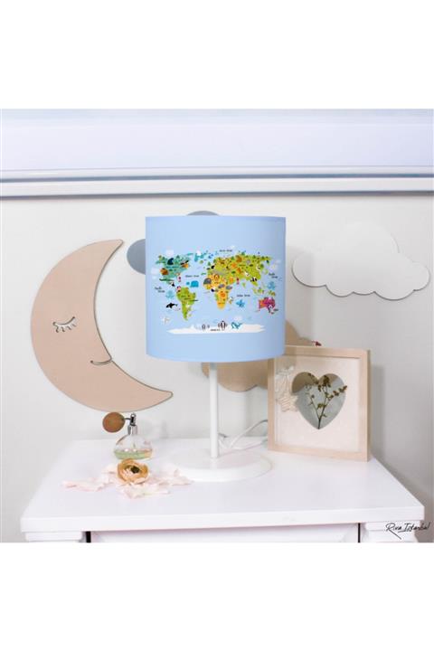 Moonstar Online Adventure Map Mavi Çocuk Odası Abajur