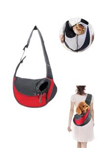 Carneil Small 45x27 Kırmızı Hanger Tek Omuz Askılı Küçük Irk Kedi Köpek Taşıma Seyahat Gezi Çanta