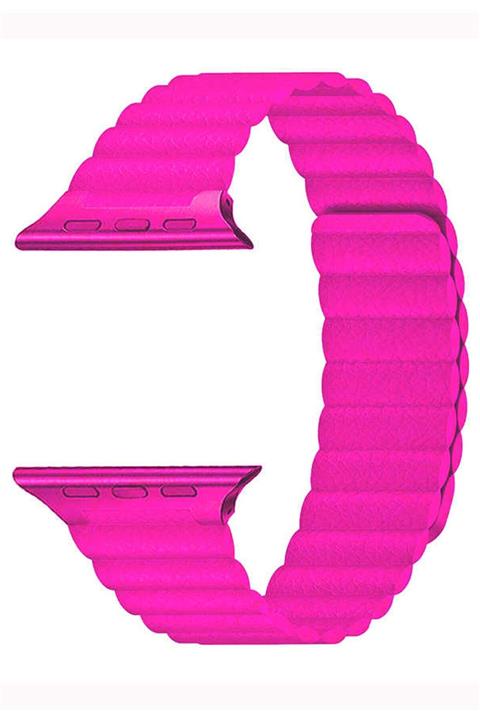 Coverzone Apple Watch Kayış 42 Mm Deri Pembe