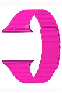 Coverzone Apple Watch Kayış 42 Mm Deri Pembe