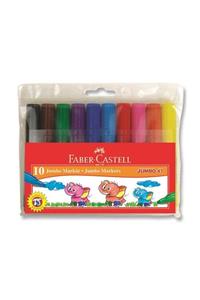 Faber Castell 10'lu Jumbo Marker Keçeli Kalem 10 Renk