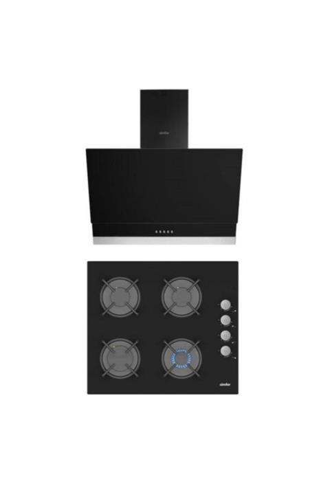 Simfer Yeni Ekonomik Siyah Ankastre Set (3500 Ocak 9603 Davlumbaz)