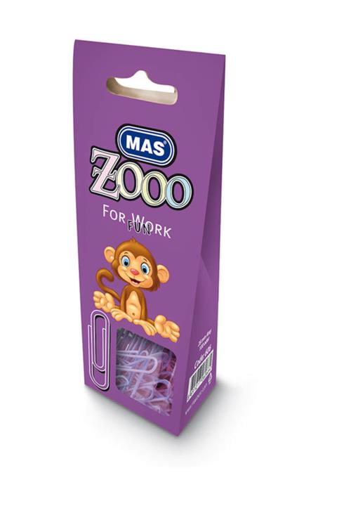 Mas Zoo Karton Pakette Renkli Ataç Mor